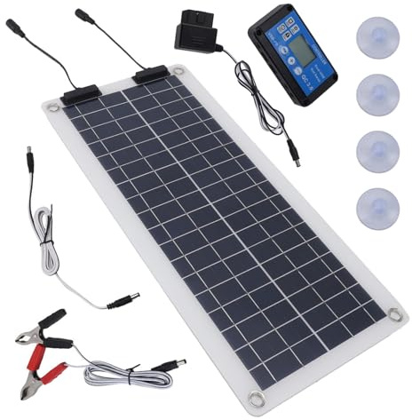 Dispositivo de conservación de la batería Solar, cargador solar de la batería del coche, impermeable 100 W mantenimiento cargadores | Panel solar cargador de reserva, salida doble, 12V-24V Auto