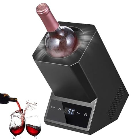DOJOEUU Enfriador de Vino eléctrico de Acero Inoxidable con Pantalla táctil, Control de Temperatura, frío 24 Horas, silencioso, Enfriador de Botellas Individual de 750 ml