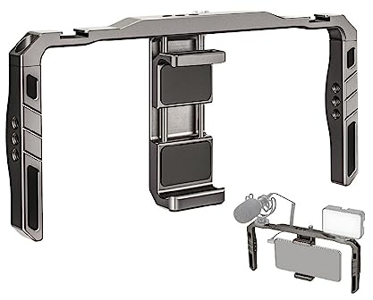 AIRYSSFU Kit scheda audio, Stabilizzatore for smartphone pieghevole, custodia for impianto di videoregistrazione cinematografica Gabbia for telefono universale in lega di alluminio