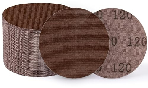 UMXIUO 50 Pièces Disque Abrasif 125 mm Maille 120 Grain Disque de Poncage | Papier a Poncer Autoagrippant pour Ponceuse Excentrique, Anticolmatage