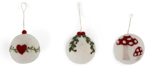 Gry & Sif Handgemacht & Fairtrade-Zertifiziert | Stilvolles dänisches Design X Nepali Kunsthandwerker | Weihnachtskugel