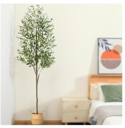 SJWJWOO Faux Olivier Interieur avec Pot, Plante Artificielle Interieur Olivier Artificiel Décoration Interieur Maison Balcon Déco