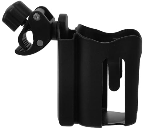 Portavasos para Andador Ruedas Negro Abs para Botellas | Abrazadera Ajustable, Reduce Balanceo y Vuelcos, Compatible Bicicleta y Soporte Estable