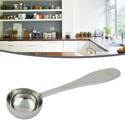 Bulevisiter Cucchiaio dosatore in acciaio inox da 10 ml per caffè, tè, zucchero, spezie, utensile da cucina, cucchiaio da tavola, lavabile in lavastoviglie, 12,1 x 3,1 cm