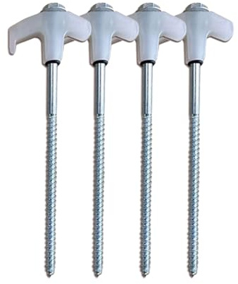 Zeltheringe zum Einschrauben – Bodenanker, Metallgewinde-Spikes, robuste Heringe, Camping für Outdoor, 4 Stück