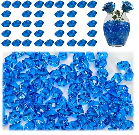 Hexizexi Piedras decorativas 800 unidades, acrílico, color azul