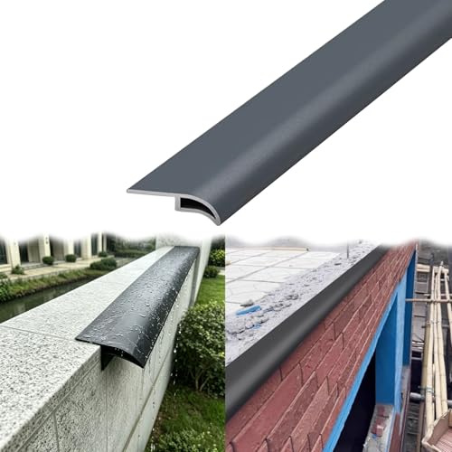 Soglia di Dislivello Pavimento Gocciolatoio Esterno per Tetto a Becco D'aquila, Profilo di Gocciolamento Metallico per Davanzale/Balcone, Grondaia di Deviazione Dell'acqua Piovana(Gray,20mm (0.8in))