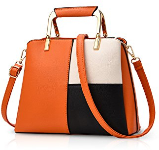 NICOLE & DORIS Schultertasche, Damen, einfach, Crossbody Messenger-Tasche, Satchel, für Damen, PU-Leder, Orange, L, Einzigartig