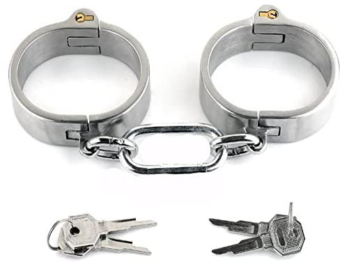 MFMYEE Ein Paar delstahl Restraint Handschellen BDSM für Frauen Männer Bondage Fesseln Handfesseln(5.7 * 4.7CM)