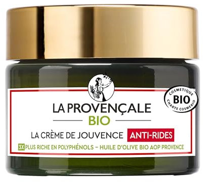 La Provençale – La Crème de Jouvence Anti-Rides – Soin Visage Certifié Bio – Huile d’Olive Bio AOC Provence – Pour Tous Types de Peaux, Même Sensibles – 50 ml