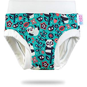 Petit Lulu Training overaller storlek M (11,5–16 kg) fluffig organisk bebis tränare tvättbar & återanvändbar tränare tygblöjor tillverkad i EU (Panda)