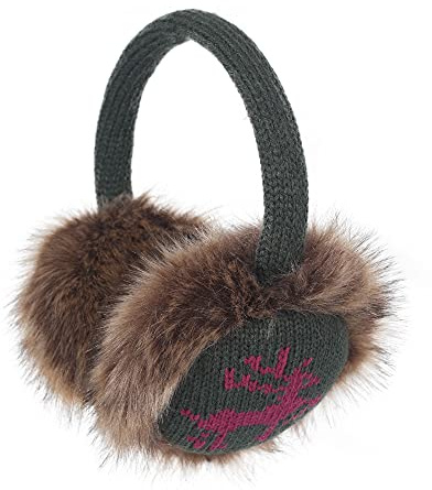 ZLYC Damen Mädchen Winter Druckdessiniert Kariert Ohrenschützer Ohrenwärmer aus Fauxfell