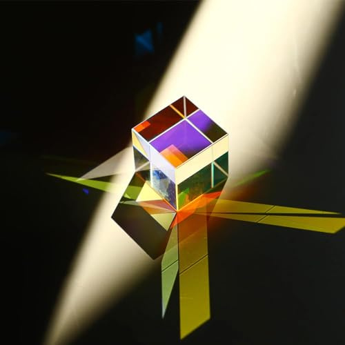 Mini K9 Kristallglas Prisma Würfel, optisches Glas RGB Dispersion Prisma X-Cube für Physik-Unterricht, Kunstdekoration, Fotografie-Requisiten, 15 * 15 * 15 mm