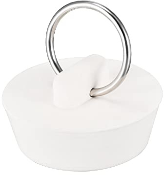 uxcell Rubber Sink Plug, White Drain Stopper Fit 1-1/8 to 1-1/4 Drain with Hanging Ring for Bathtub Kitchen and Bathroom