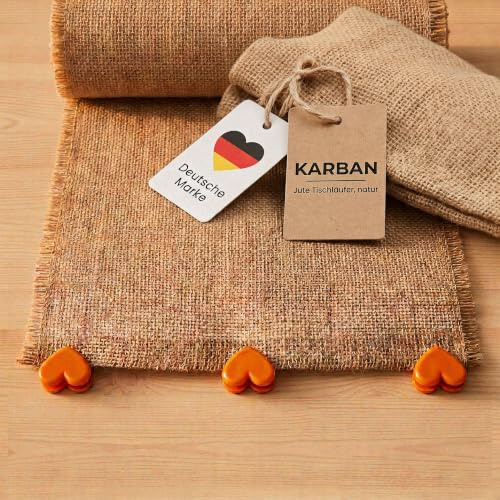 Jute Tischläufer Natur 30 x 10m, Bierzeltgarnitur-Tischdecke, Klemmen-Set | Geruchsneutraler Leinenstoff, perfekte Tischdeko, extra vernähte Kanten, winddicht & langlebig für Balkon, Terrasse, Garten