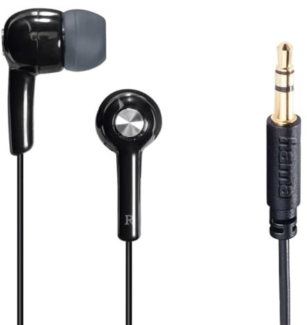 Hama | Auriculares con Cable (Auriculares In Ear, Conexión Jack 3.5 mm, De Silicona con Goma en 3 Tamaños S, M y L) Color Negro