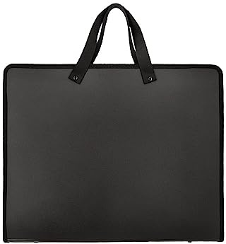 Liderpapel, Cartella portadocumenti A3, Cartella con maniglia, Porta Documenti con cerniera, 2 tasche interne, polipropilene, per disegno, nero