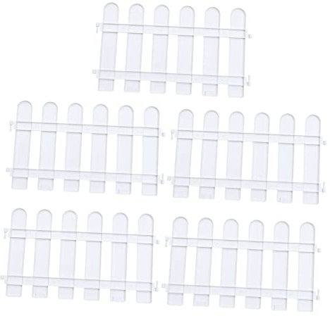Amosfun Robuster Und Einfach Zu Installierender 5-teiliger Weißer Kunststoff-gartenzaun Für Dekorative Gartenkanten Und Zubehör