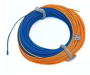 BestCity Fly Fishing Spey Line WF10 120FT Orange/Sky Blue 2 Welded Loops