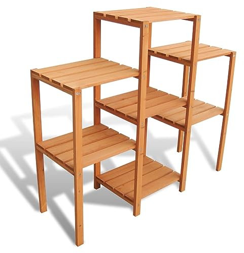 Homgoday Supporto per Piante da Giardino 97 x 31 x 87 cm, Portafiori da Esterno, Scaffale Piante Esterno, Portafiori da Balcone, Scaffale per Piante da Interno, Porta Piante
