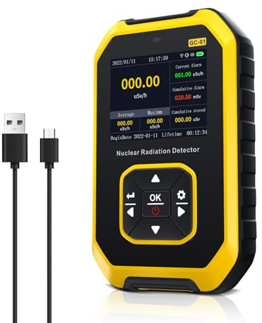YF-Y1-GC-01 Tragbarer Geigerzähler-Nuklearstrahlungsdetektor mit LCD-Display, wiederaufladbarer Strahlungsdetektor Beta-Gamma-Röntgen, tragbares Strahlenschützer für Zuhause, Outdoor, Industrie
