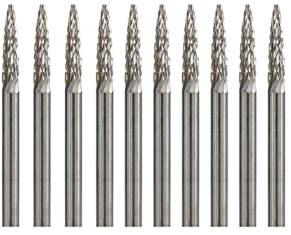 3-mm-Schaft-Doppelschnitt-Frässtifte for rotierende Werkzeuge F3-Typ Hartmetall-Rotationsfeile for die Metall-Holzbearbeitung 1 Satz