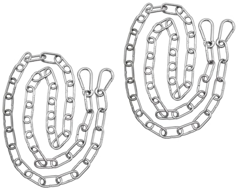 Aoyswuz 2 Pezzi Catena di Ferro con 4 Anelli Elastici Lunghezza 1m * 3mm, Durevole Catena In Acciaio Zincato per Appendere Sedie, Amache, Sacchi di Sabbia ecc