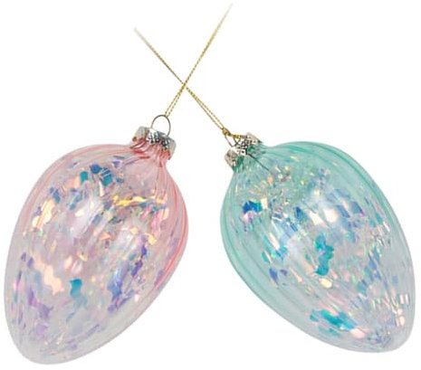 Luxshiny 2stücke Hängende Glas-osterdeko Bunte Glaseier Für Osterbaum Frühlingsdekoration Handgefertigte Ostereier Für -projekte Und Festliche Anlässe