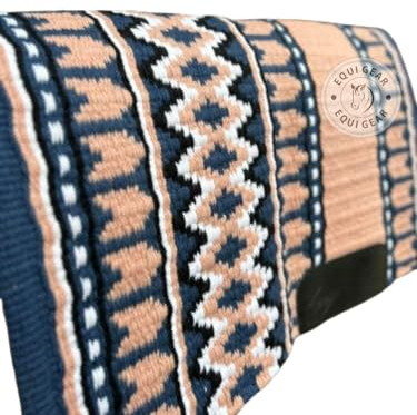 EQUIGEAR Western Show Horse Satteldecke aus neuseeländischer Wolle, Western-Design, handgefertigte Satteldecke, Wollpolster, Sensor Flex (Anpassung möglich) SA21 (34 x 33)