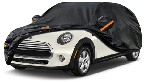 Kayme Autoplane Wasserdicht Atmungsaktiv für Mini Cooper 5 türer (2014-2025), 7 Schichten Vollgarage Autoabdeckung für Regen Sonne Staub Schutz Verkratzt, Autoabdeckung mit Reflektierenden Streifen.