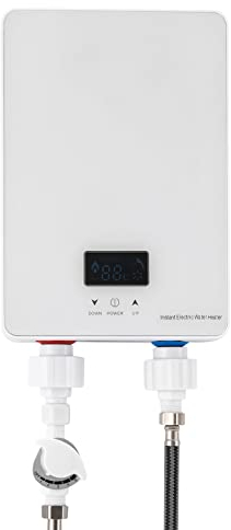 PUDLOR Mini 6000W Klein Elektrospeicher Warmwasserspeicher Durchlauferhitzer Warmwasserspeicher Elektroboiler Hängespeicher, für Küchen, Toiletten, Bäder, Wohnwagen