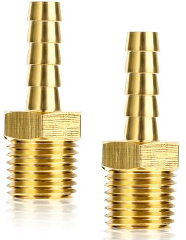 1/4 Raccord Rapide Air Comprimé En Laiton Raccords De Tuyau Compresseur D'air à Filetage MâLe Connecteur Embout Compresseur Air Comprimé Ensemble D'accessoires (Paquet De 2)