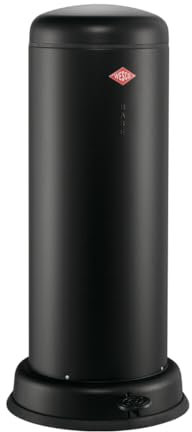 WESCO Big Baseboy - Cubo de basura en color negro mate, chapa de acero pulverizada, 30 litros de volumen, amortiguador integrado, pie de metal con superficie de goma
