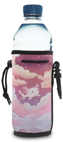 Chririnla Axolotl Sport-Wasserflaschenhalter für Kinder, Mädchen, tragbare Fahrradflaschen-Tasche