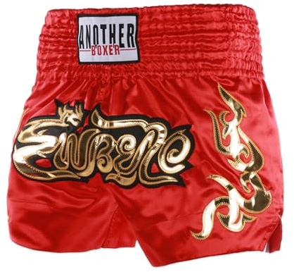 inhzoy Pantaloncino Boxe Unisex - Bambini e Ragazzi Training Kick-Thai Shorts Trunks Pantaloncini Muay Thai Kickboxing MMA Arti Marziali Pantaloni Corti da Combattimento Rosso 13-14 Anni