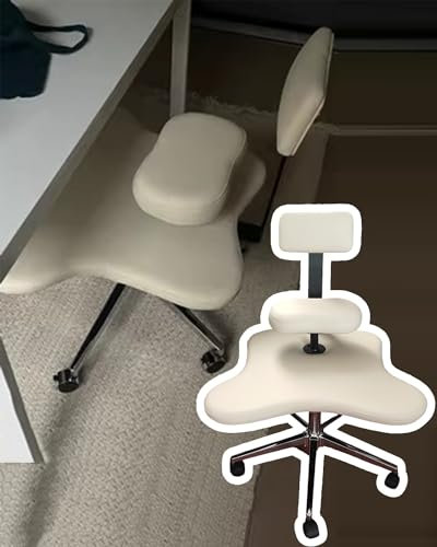Ergonomischer Kniestuhl Ergonomischer Bürostuhl, Bürostuhl mit gekreuzten Beinen, Hocker mit gekreuzten Beinen für unter den Schreibtisch, Kniestuhl mit Rückenlehne und Bremsrollen, ergonomi