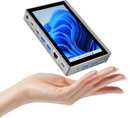 Mini PC Win 11 Pro, Celeron N5095 Windows Tablet con ventola, 16 GB DDR4, 256 GB ROM EMMC, Mini Desktop con schermo, Micro PC 4 K 60 Hz Triple Display, Piccolo Gaming Computer WiFi 5.0 BT 5.2