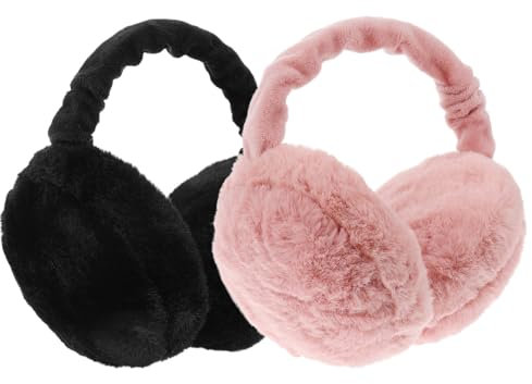 LIFKOME Klappbare Plüsch Ohrenschützer 2 Stück Winter Ohrwärmer Winddicht Warm Fleece Unisex Für Kalte Tage