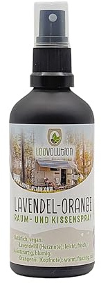 Loovolution Raum- & Kissenspray Lavendel-Orange, Natürliches Duftspray mit Ätherischen Ölen, 100ml – Entspannung & Harmonie für Zuhause, Vegan, Langanhaltend, Umweltfreundlich