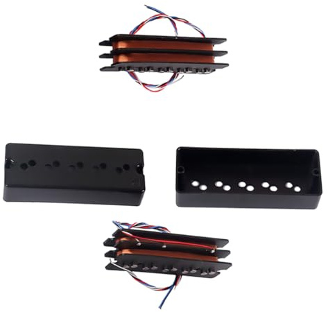 Kisangel Bass-tonabnehmer Humbucker Pickup Set Bassgitarrenteile Standardgröße Austausch Klangqualität Wachsverguss