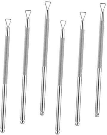 DONFAMDS 6stücke Dreieckiger Nagelhautschieber Aus Edelstahl Nagelinstrument Zum Entfernen Abgestorbener Haut Zehennagel-reinigungswerkzeug Für Maniküre