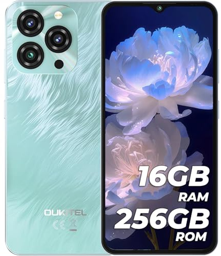 OUKITEL C3 Mobile Phone, Newest 2025, 256GB ROM/1TB TF, 6.5’’HD+ Waterdrop Display, 5000mAh Battery, Sim-Free & Unlocked Mobile Phones, 4G Dual SIM Android Phone, 3.5mm Jack, OTG, Case - Blue