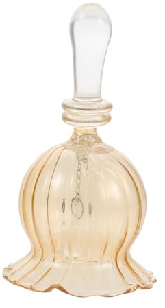 Alipis Glas Handglocke Goldfarben Dekorative Kristall Tischglocke für Restaurant Service Rustikale Weihnachtsglocke Vielseitige Glasglocke für Party Hochzeit Bar und Pflanzen Kompakt und