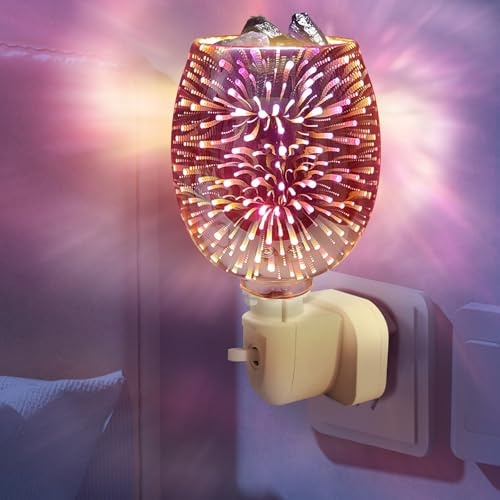 Elektrisk doftlampa för vax, doftlampa elektrisk, aromalampa för doftvax, nattlampa för uttag för hemmakontor sovrum presenter (prickar)