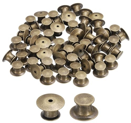 QUARKZMAN 60 pcs De Alfileres De Seguridad Metálicos, Cierres De Bloqueo Para Alfileres Abrazadera De Cabeza Plana Cierre Trasero Para Alfiler Para Manualidades De Broches Insignias, Bronce
