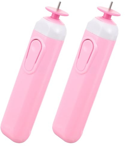 HOODANCOS Penna Elettrica Strumento Automatico in Plastica Rosa per Quilling 2 Pezzi per Arrotolare e Curvare Carta per Progetti di Carta Fai da Te e Artigianato