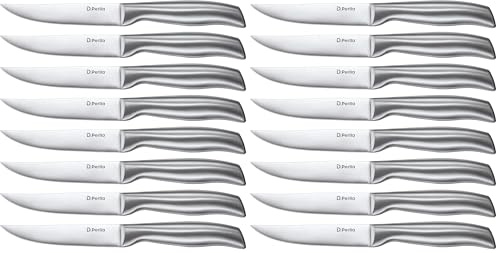 D.Perlla Couteau à Steak, Ensemble de Couteaux à Steak à Lame Droite Extra Tranchante, Couteau à Steak Professionnel à Bord Droit Pour la Table de Cuisine, 23.1 CM (Lot de 2)