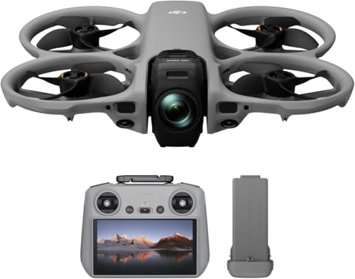 DJI Avata 360 (RC 2), drone a 360° con imaging 8K a 360° da 1 pollice per FPV e riprese aeree, drone con fotocamera a 360° con paraelica. Include RC 2 con schermo integrato per un controllo preciso.