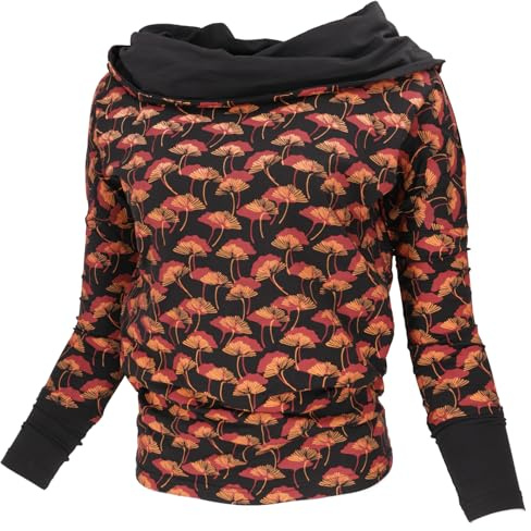 Guru-shop, lös anpassad långtröja, boho skjorta sjal huva, bomull, jumpers, långärmad & sweatshirts