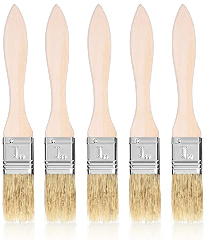 Lot de 5 Pinceau de Cuisine Pinceaux en Bois Pinceaux à Badigeonner Résistant à Haute Température Pinceau Pâtissier Pour Barbecue Badigeonner Huile